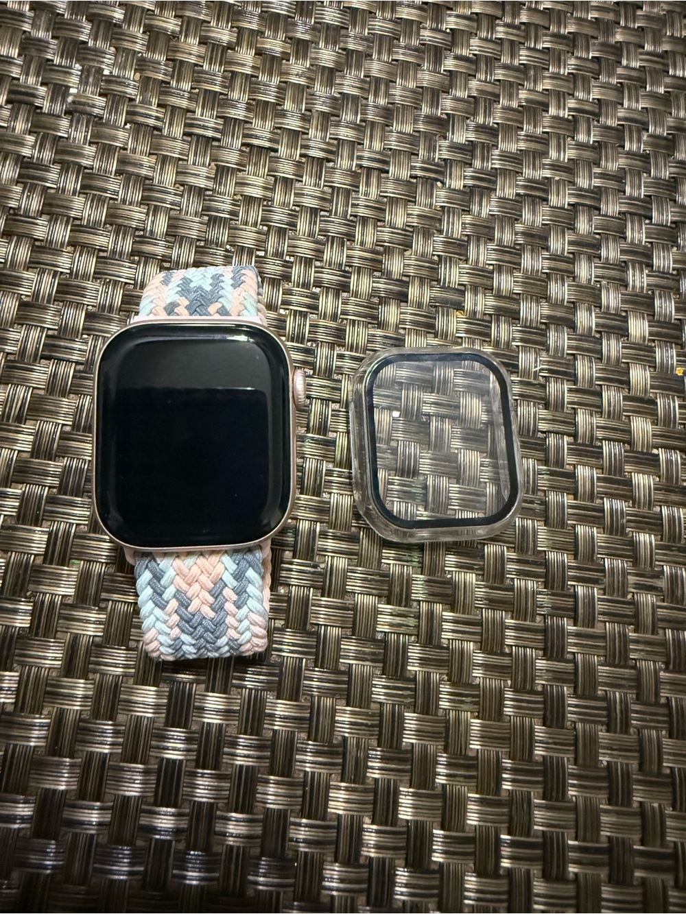 Apple Watch Series 10 with Pastel Braided Band and Protective Case